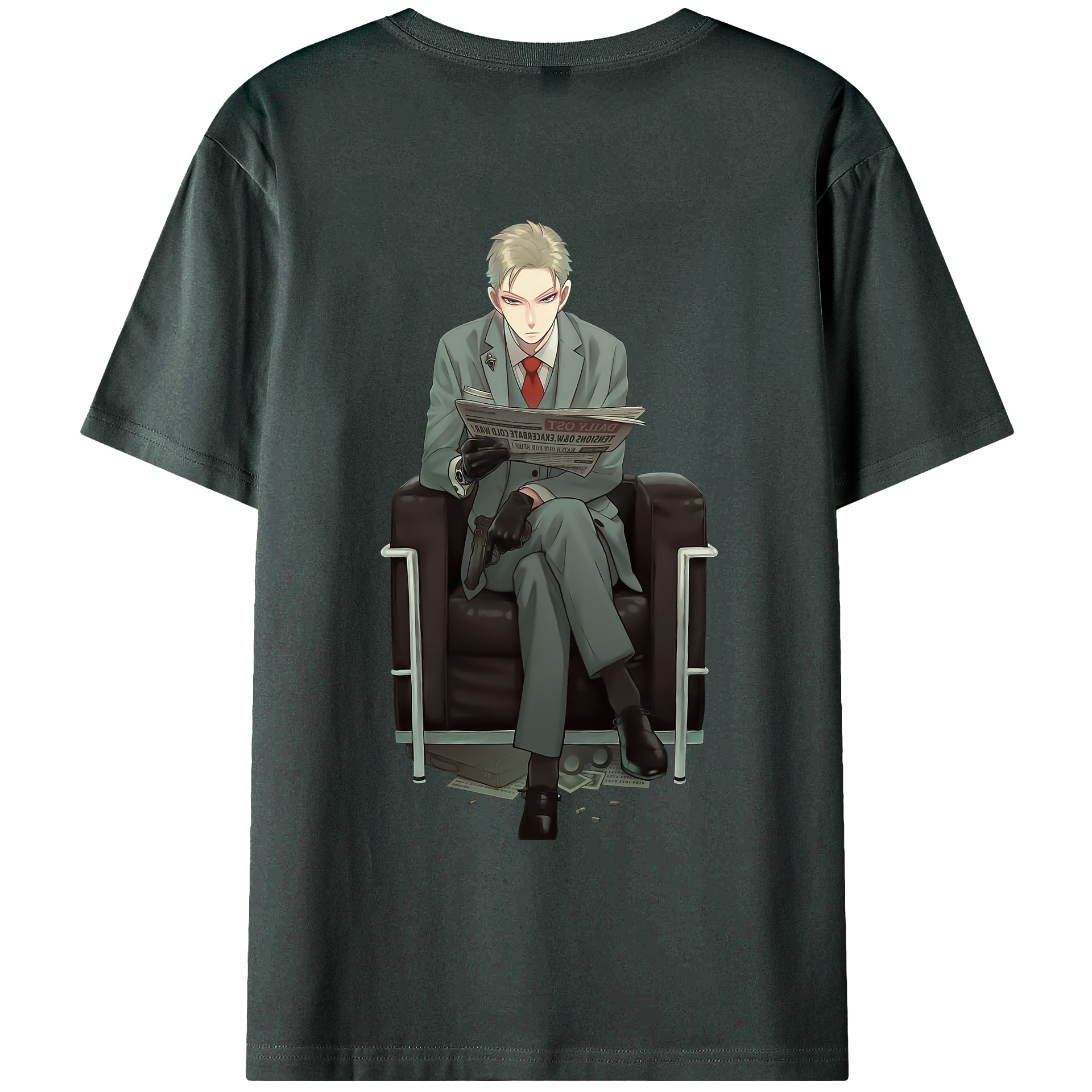 （画像用） SPY×FAMILY间谍家家酒 綿100％ メンズ半袖Tシャツ（バックプリント） 通気性